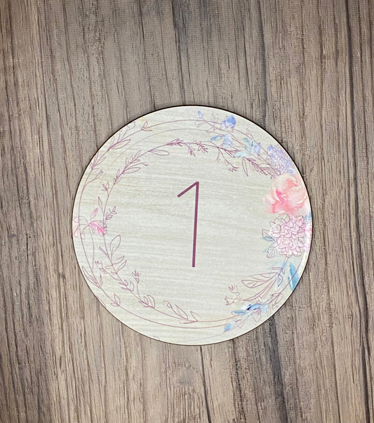 Thin Pink Monthly Milestone Circles