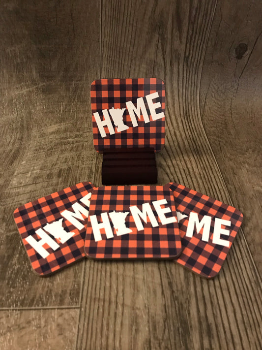 Minnesota Home Plaid Coaster